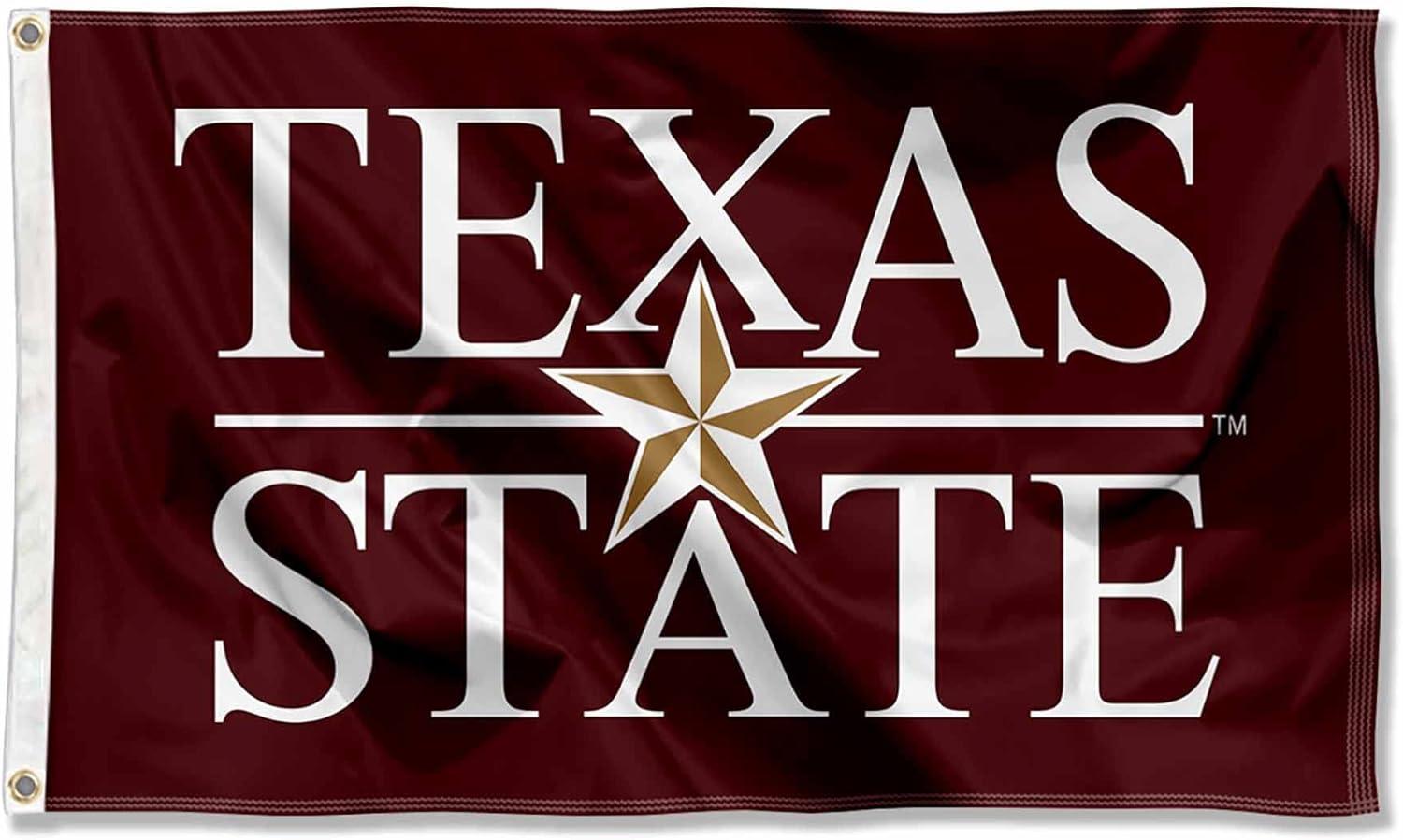 Texas State Bobcats Maroon Polyester College Flag with Grommets