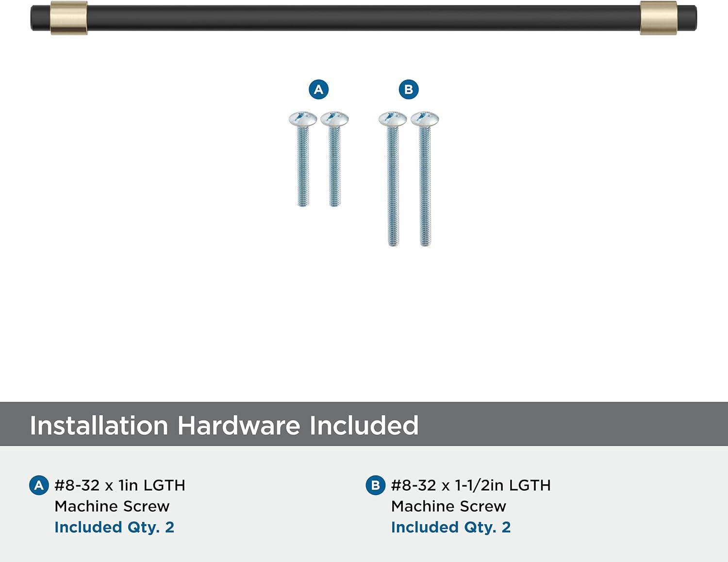 Amerock Mergence 8-13/16 inch (224mm) Center-to-Center Matte Black/Golden Champagne Cabinet Pull