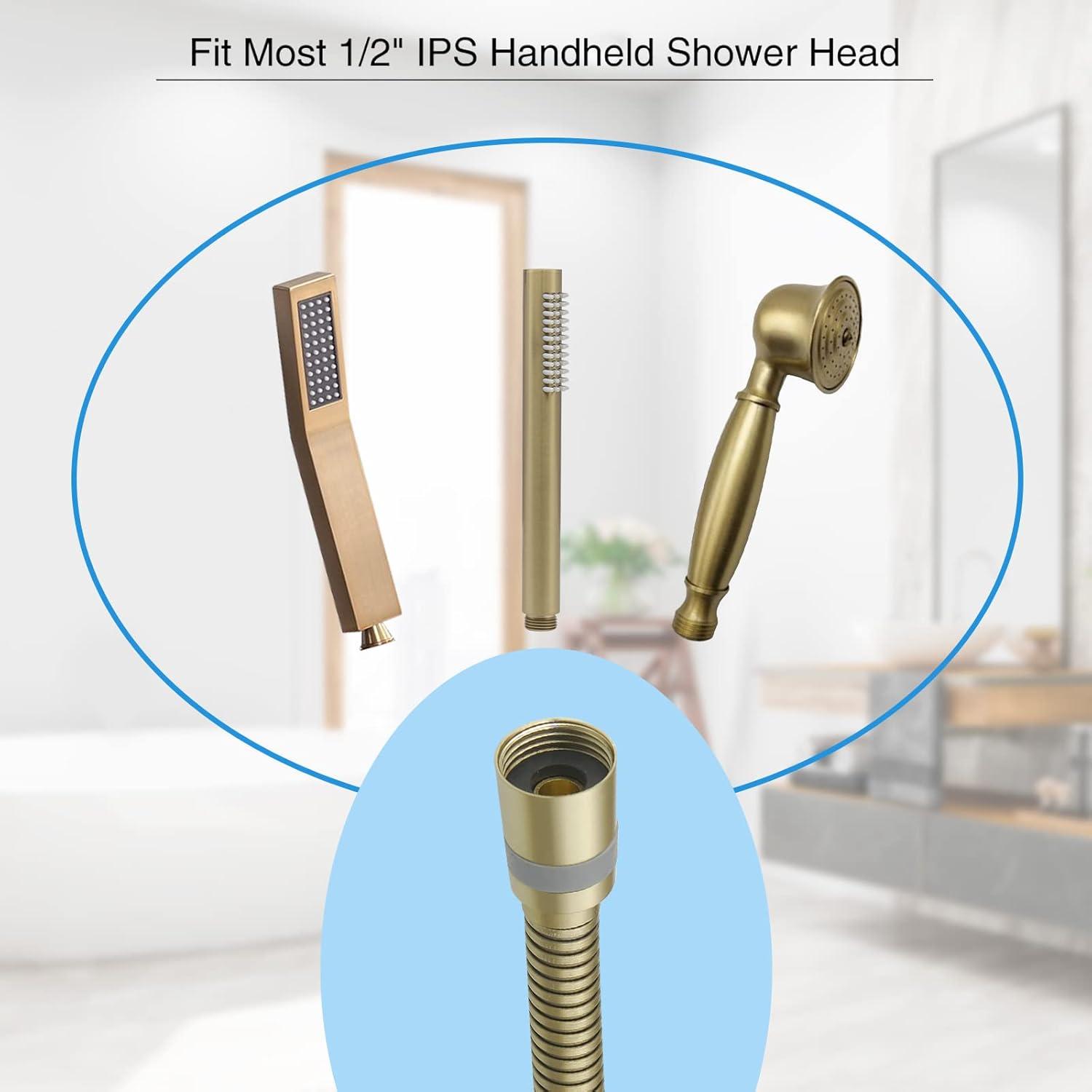 VIBRANTBATH 71 In. Modern Flexible Handheld Shower Hose Replacement For Bathing Toilet Cleaning Pet With Brass Fitting In Chrome 180-BG