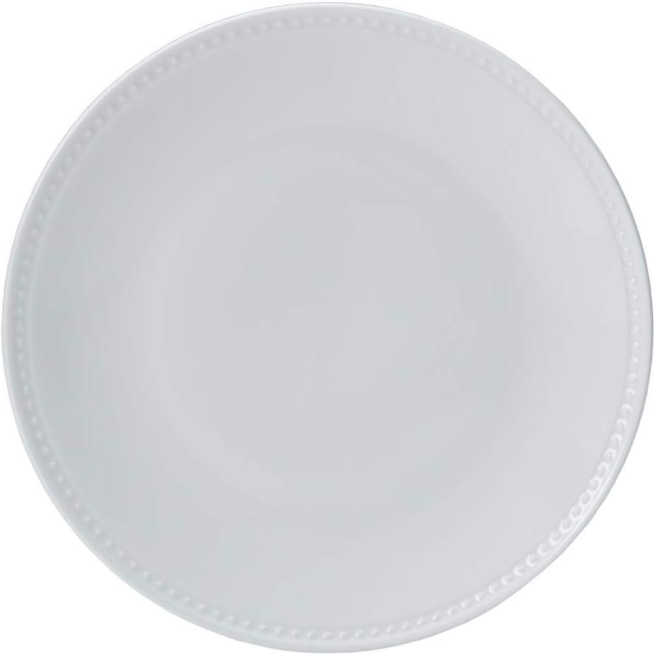 White Porcelain 16-Piece Dinnerware Set with Embossed Design