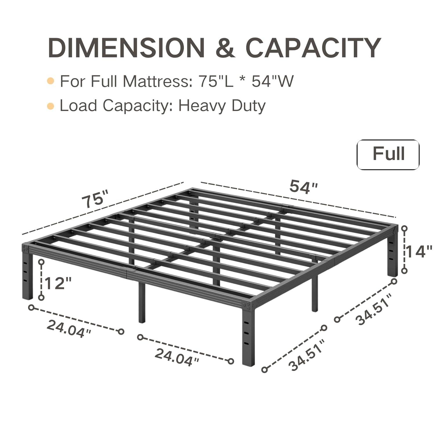 10 Inch Twin Bed Frames No Box Spring Needed, Heavy Duty Metal Twin Platform Bed Frame, Non-Slip Noise Free Easy Assembly, Black Bed Frame