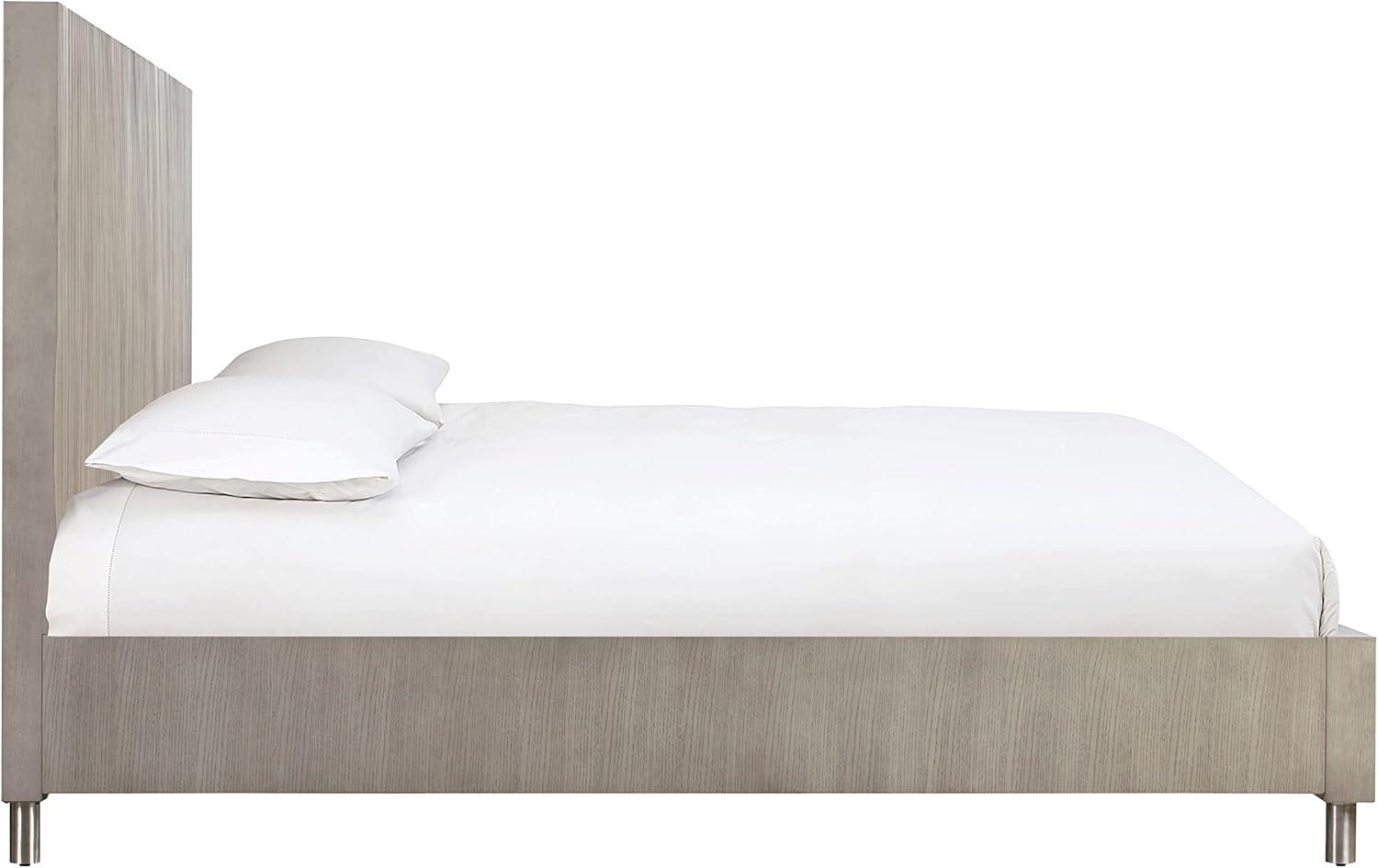 Modus Furniture Argento Wave-Patterned Bed in Misty Grey