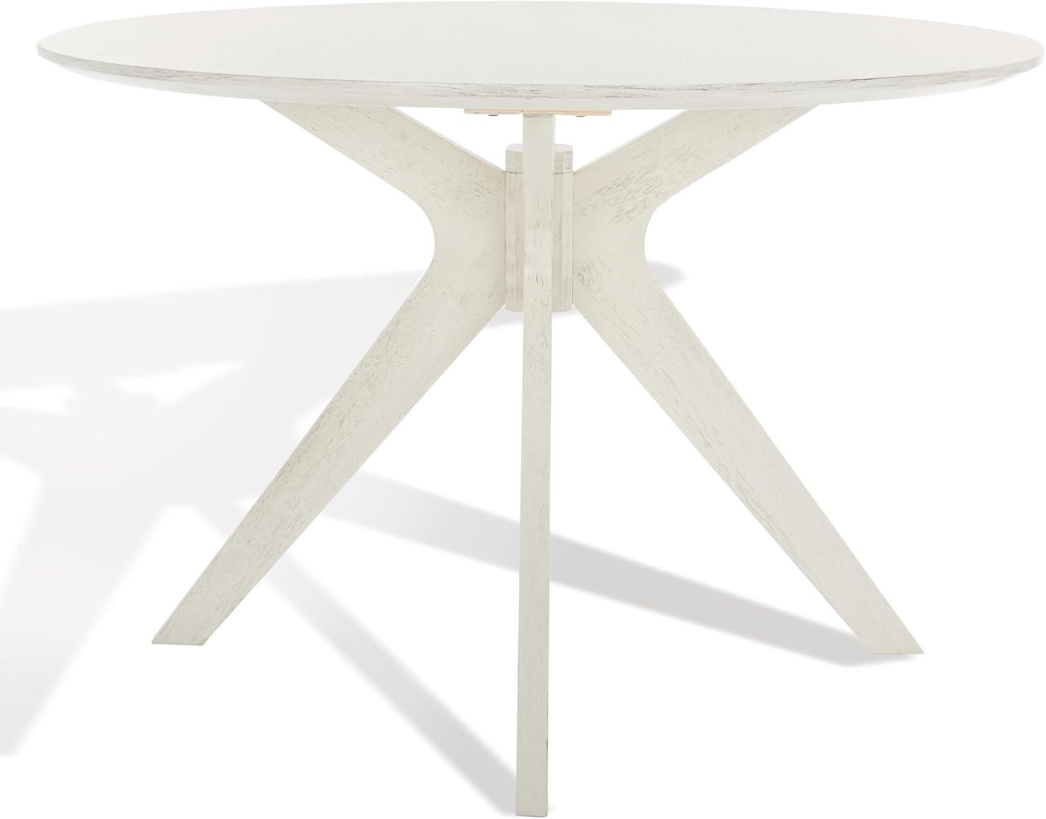 SAFAVIEH Couture Carolee 46" Round Dining Table, White Wash