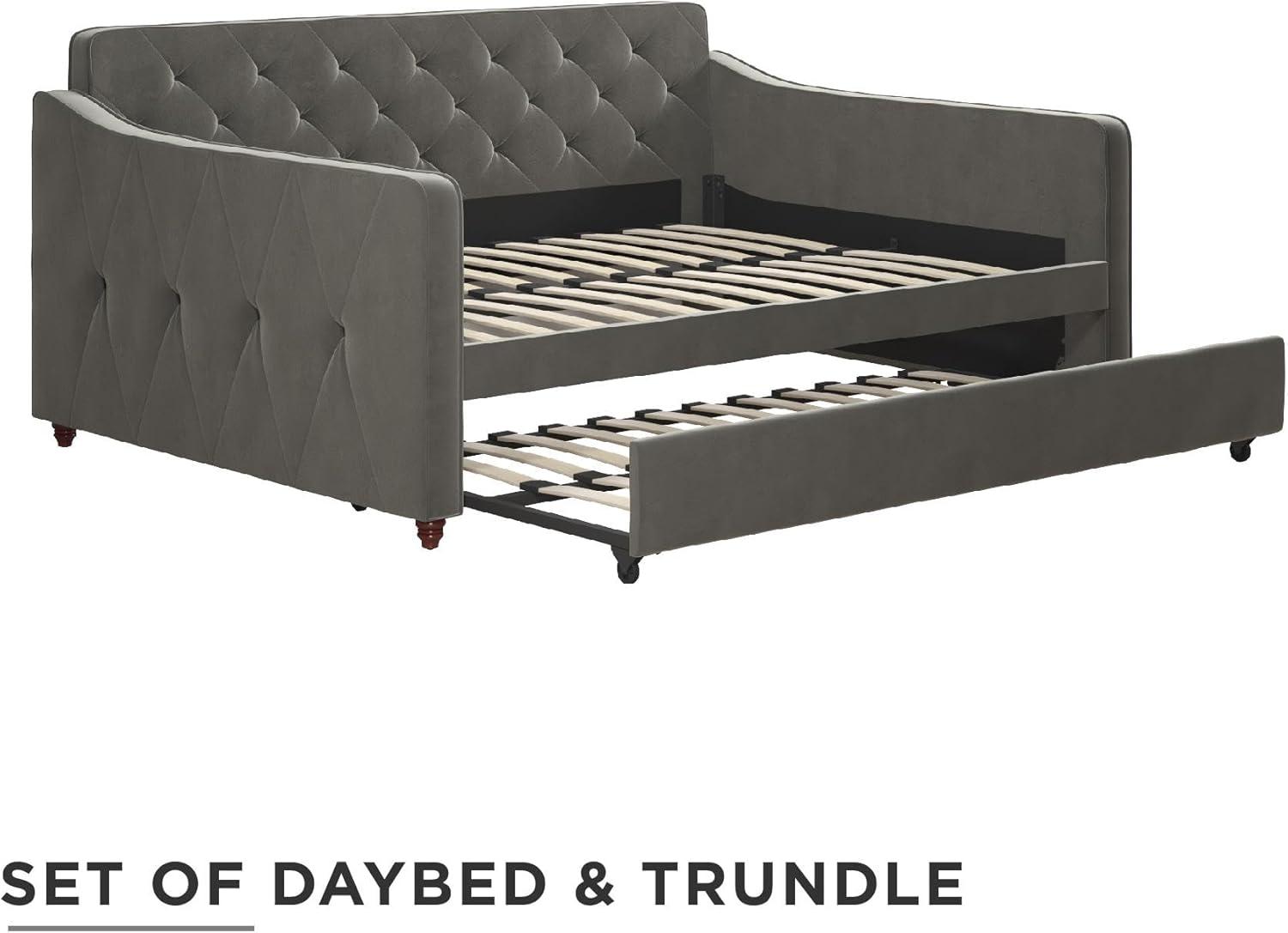 Vintage Upholstered Daybed with Trundle