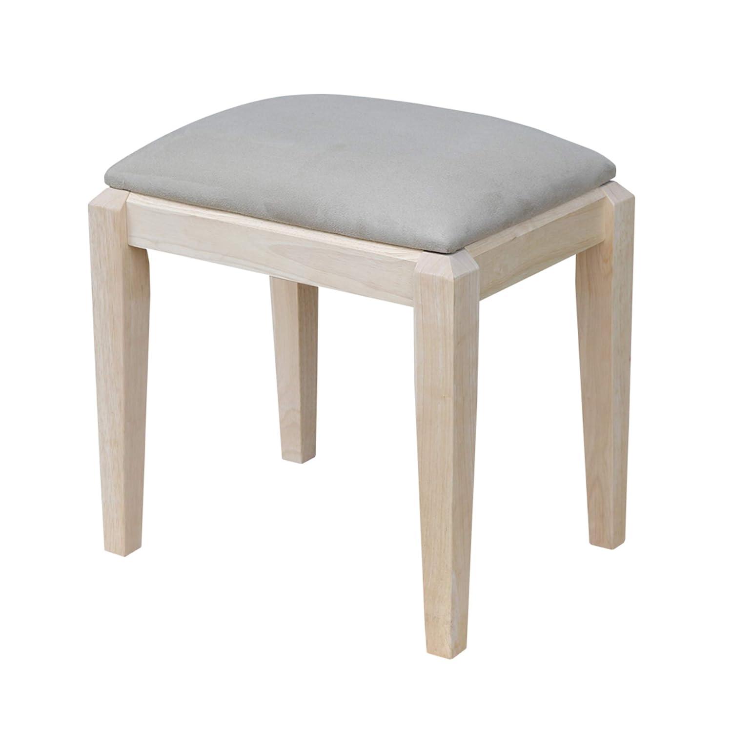 Alexandria Vanity Table with Vanity Bench Unfinished - International Concepts