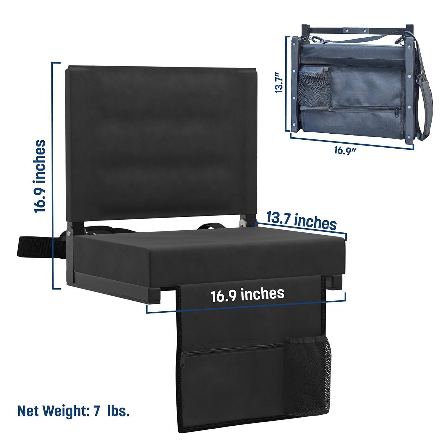 Skywalker Sports Foldable and Portable Stadium Seat, Cushion for Bleachers, Back Support