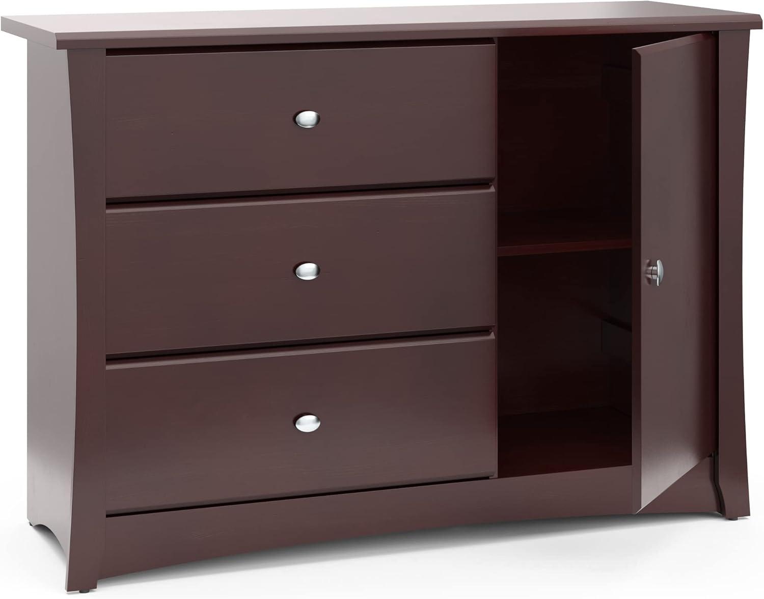 Storkcraft Crescent 3 Drawer Nursery Combo Dresser, Espresso