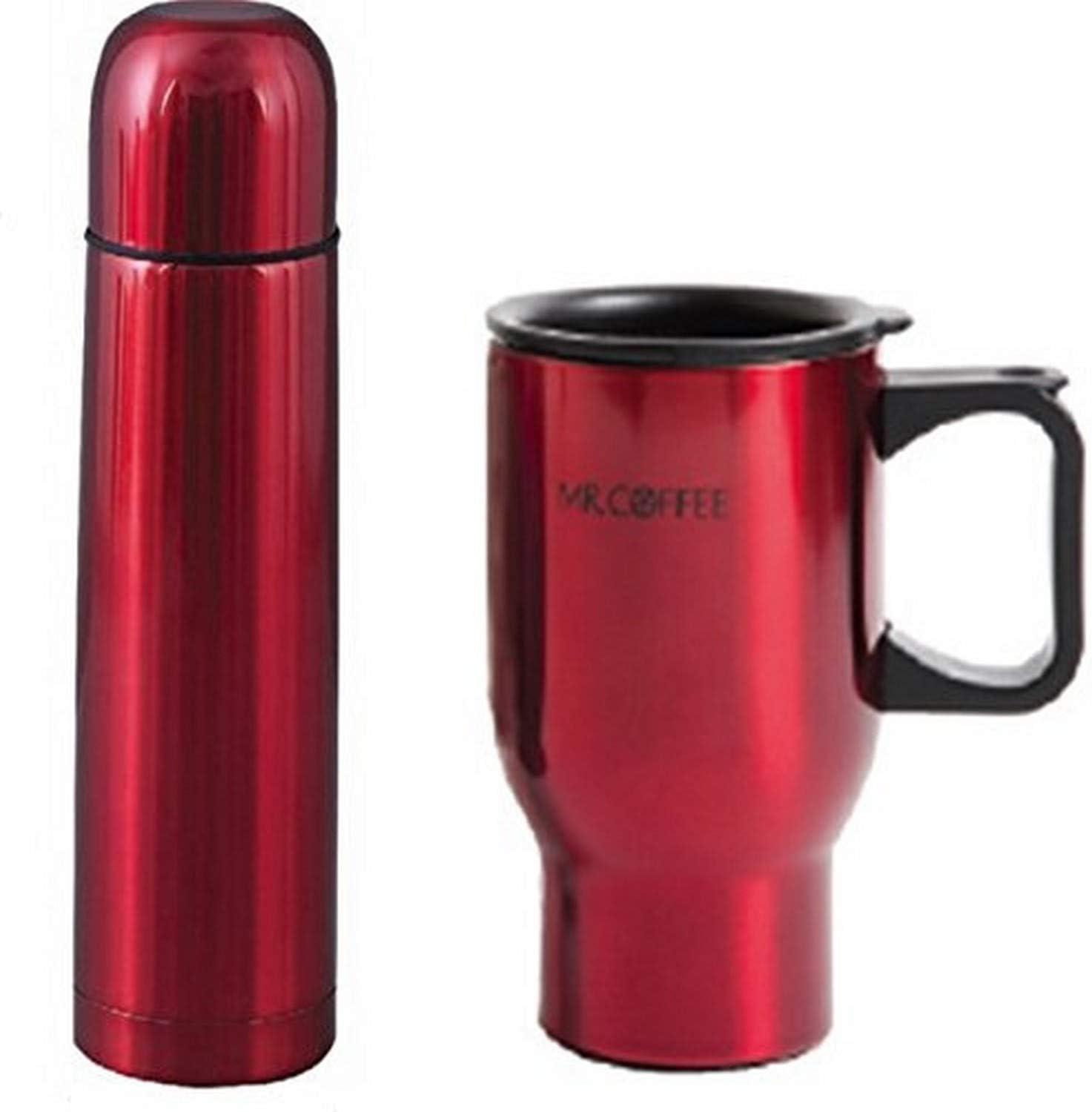 Gibson Mr Coffee 2 Piece Stainless Steel Travel Mug Set