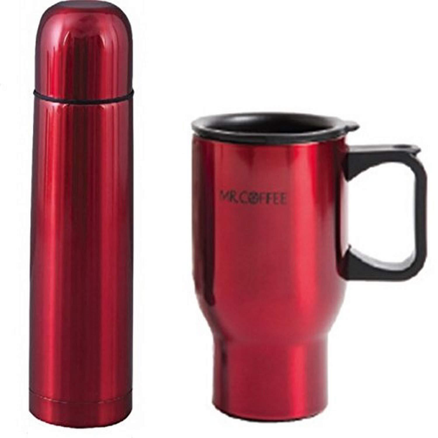 Gibson Mr Coffee 2 Piece Stainless Steel Travel Mug Set