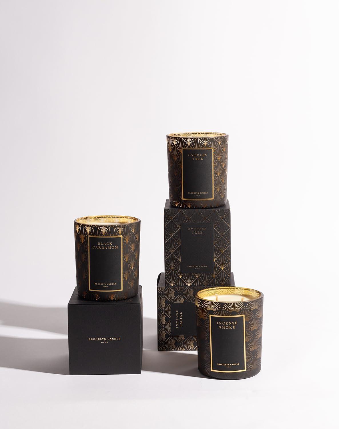 Black and Gold Art Deco Scented Soy Candle, 13oz