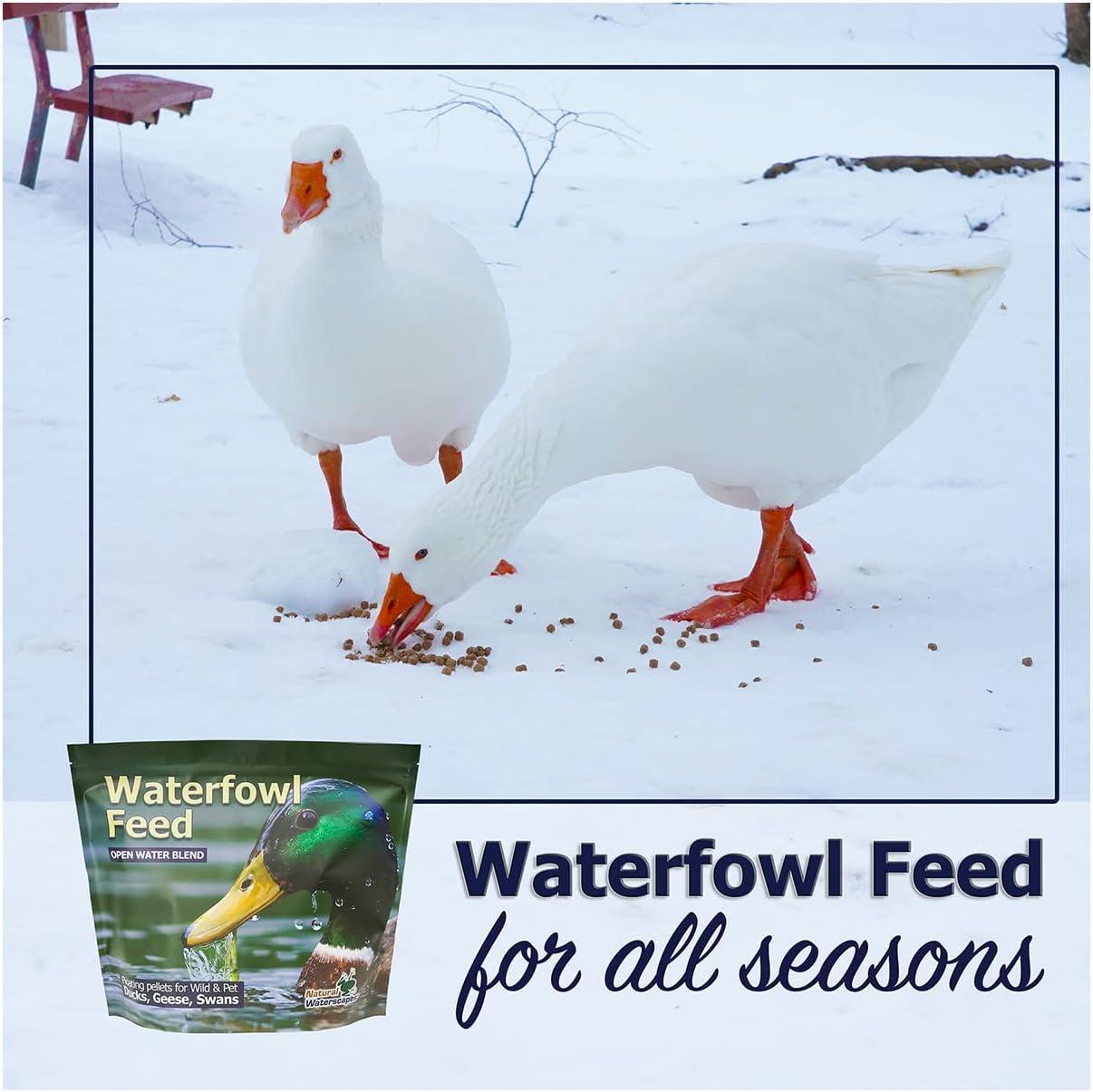 Natural Waterscapes Waterfowl Feed Open Water Diet 40 lb | for Feeding Ducks Geese Swans | Floating Pellets with Niacin for Ducks