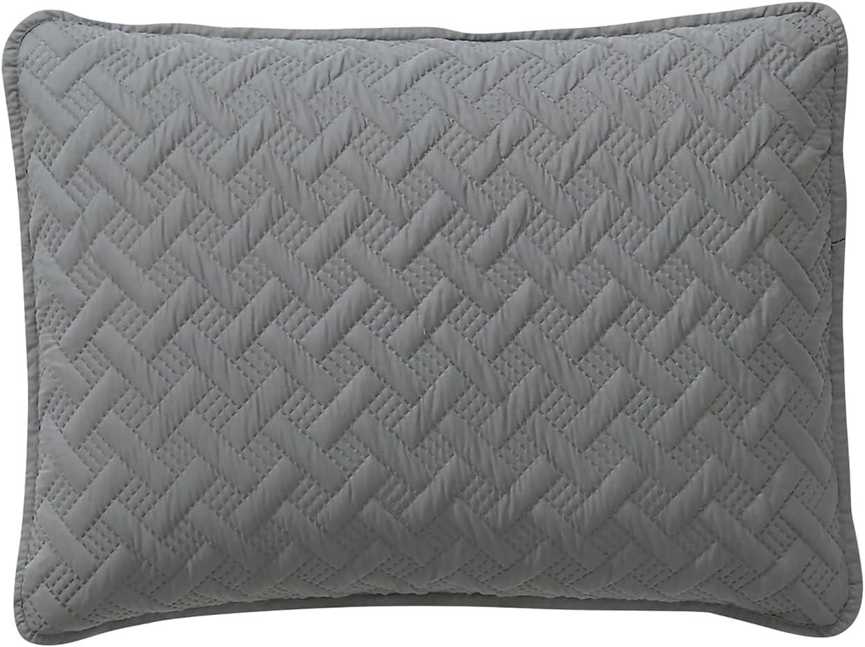 3pc Full/Queen Nina Embossed Quilt Set Gray - VCNY Home: Hypoallergenic Microfiber Coverlet with Shams