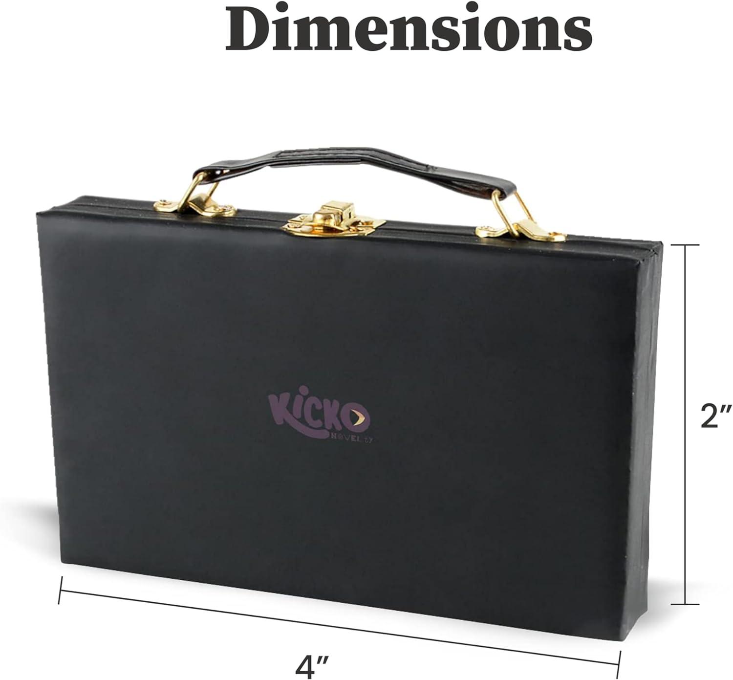 Leyeet Premium Classic Domino Set - Jumbo - Double Six - 28 Thick Pieces in Durable Wooden Vegan Leather Box for Boys, Girls, Adults, Kids Party Favors and Game Night Use - Up to 2-4 Players