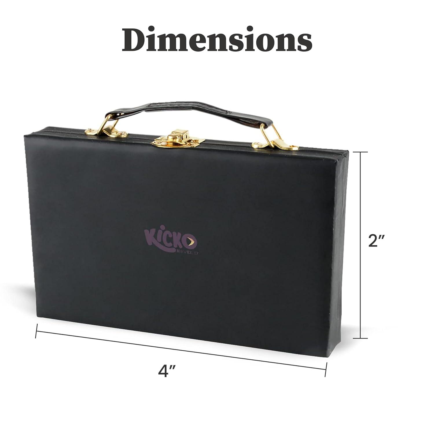 Leyeet Premium Classic Domino Set - Jumbo - Double Six - 28 Thick Pieces in Durable Wooden Vegan Leather Box for Boys, Girls, Adults, Kids Party Favors and Game Night Use - Up to 2-4 Players