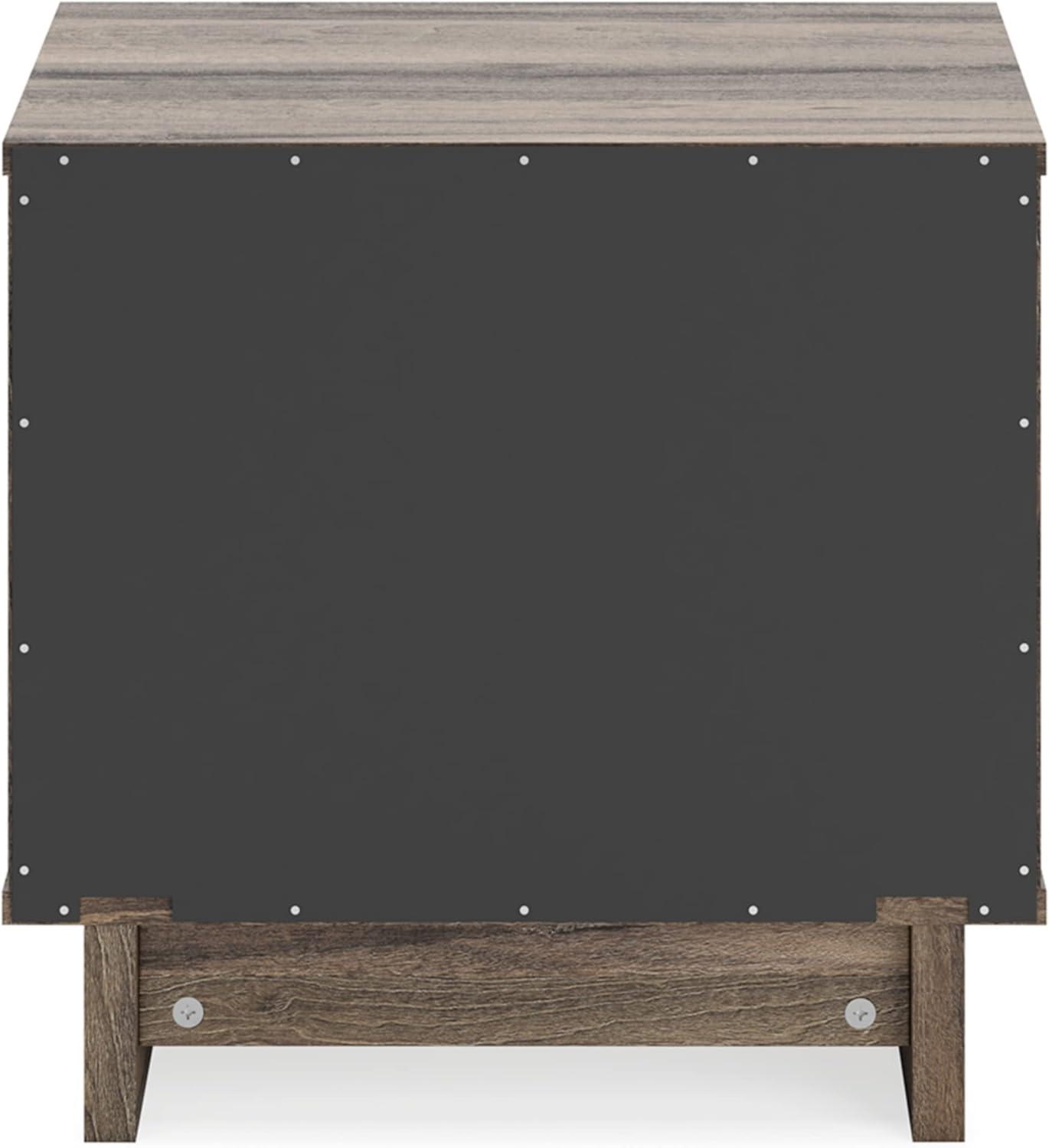 Weathered Brown 1-Drawer Nightstand with Open Shelf