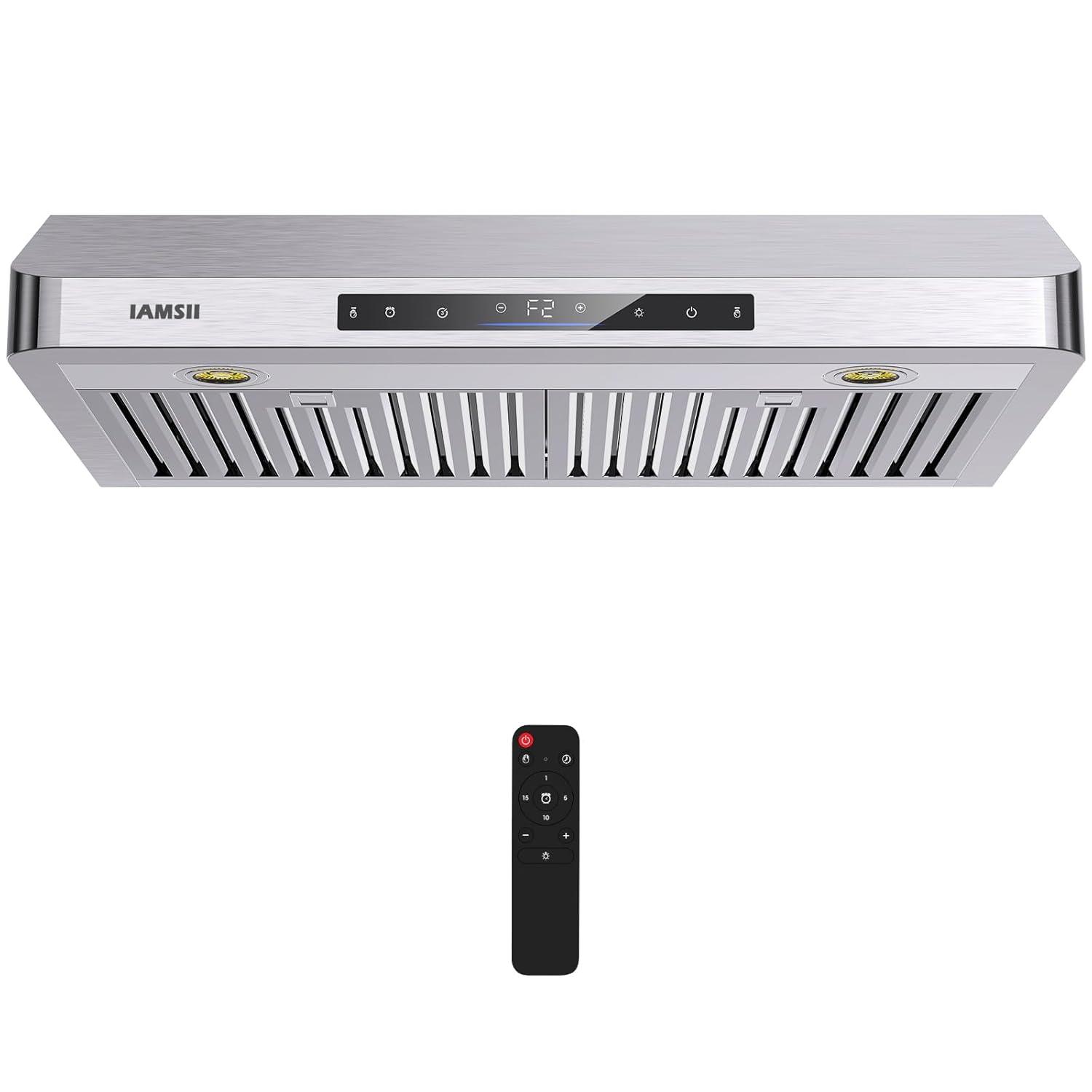 36 in. 900 CFM Ducted Under Cabinet Range Hood in Stainless Steel with Remote Control and LED Lights