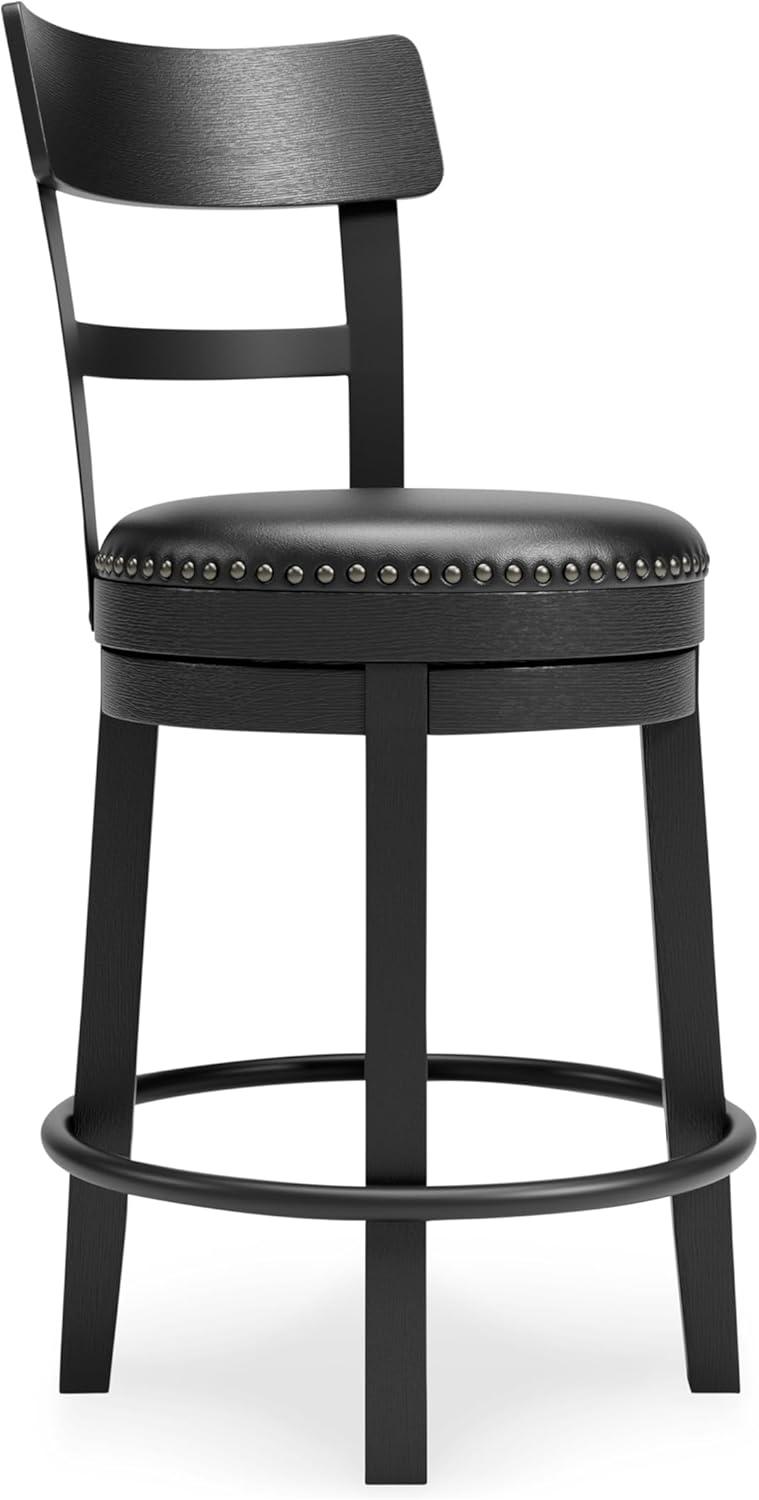 August Grove® Daiah Swivel Upholstered Counter Stool with Solid Wood Frame