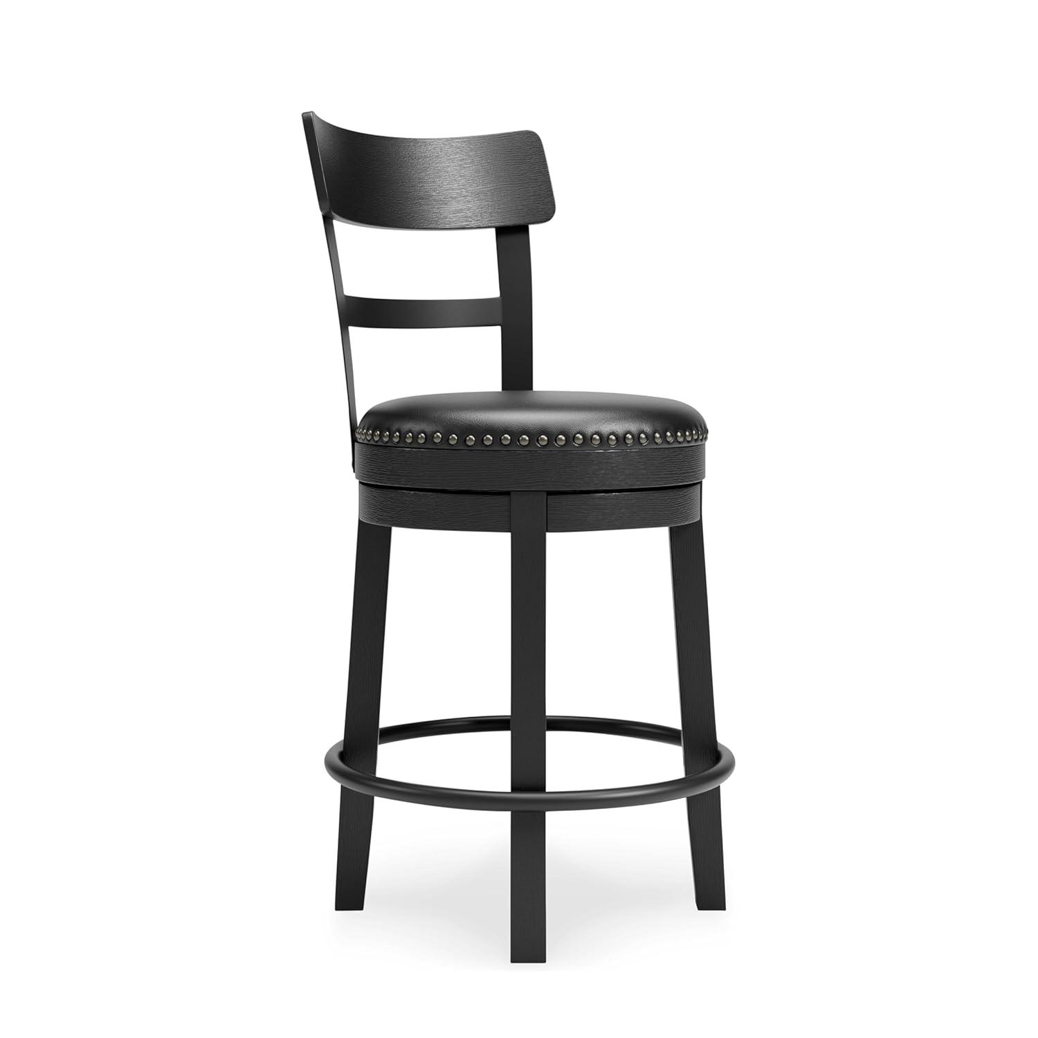 August Grove® Daiah Swivel Upholstered Counter Stool with Solid Wood Frame