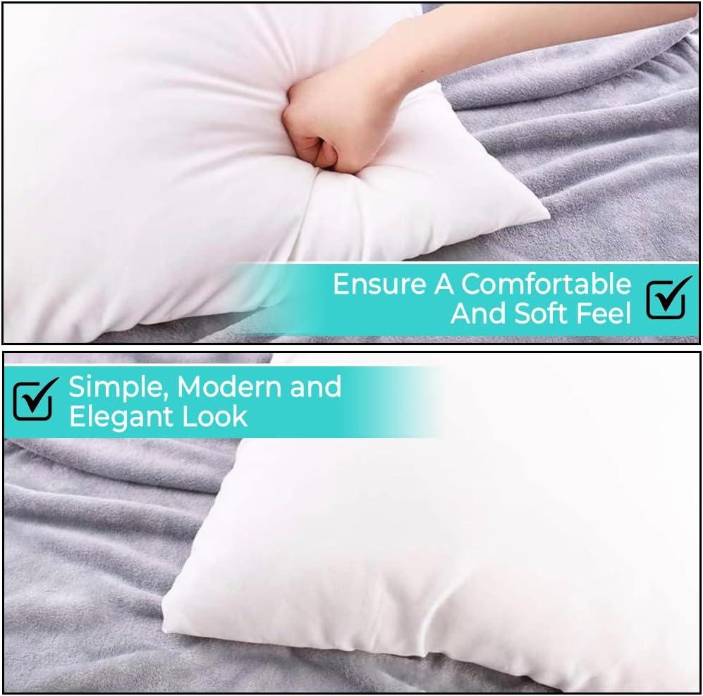 Bedding Throw Pillows Insert Set of 2 - 20 x 20 Inches Bed and Couch Pillows - Indoor Decorative Pillows