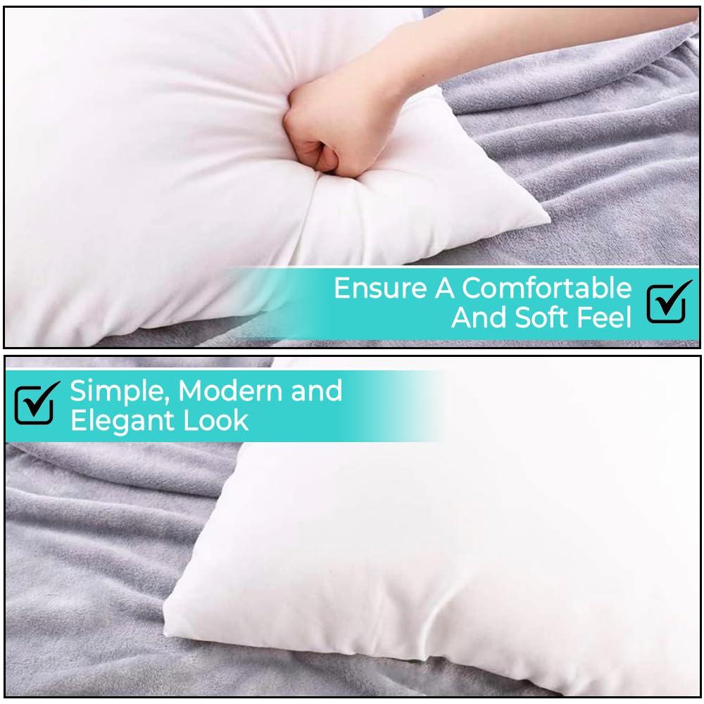 Bedding Throw Pillows Insert Set of 2 - 20 x 20 Inches Bed and Couch Pillows - Indoor Decorative Pillows