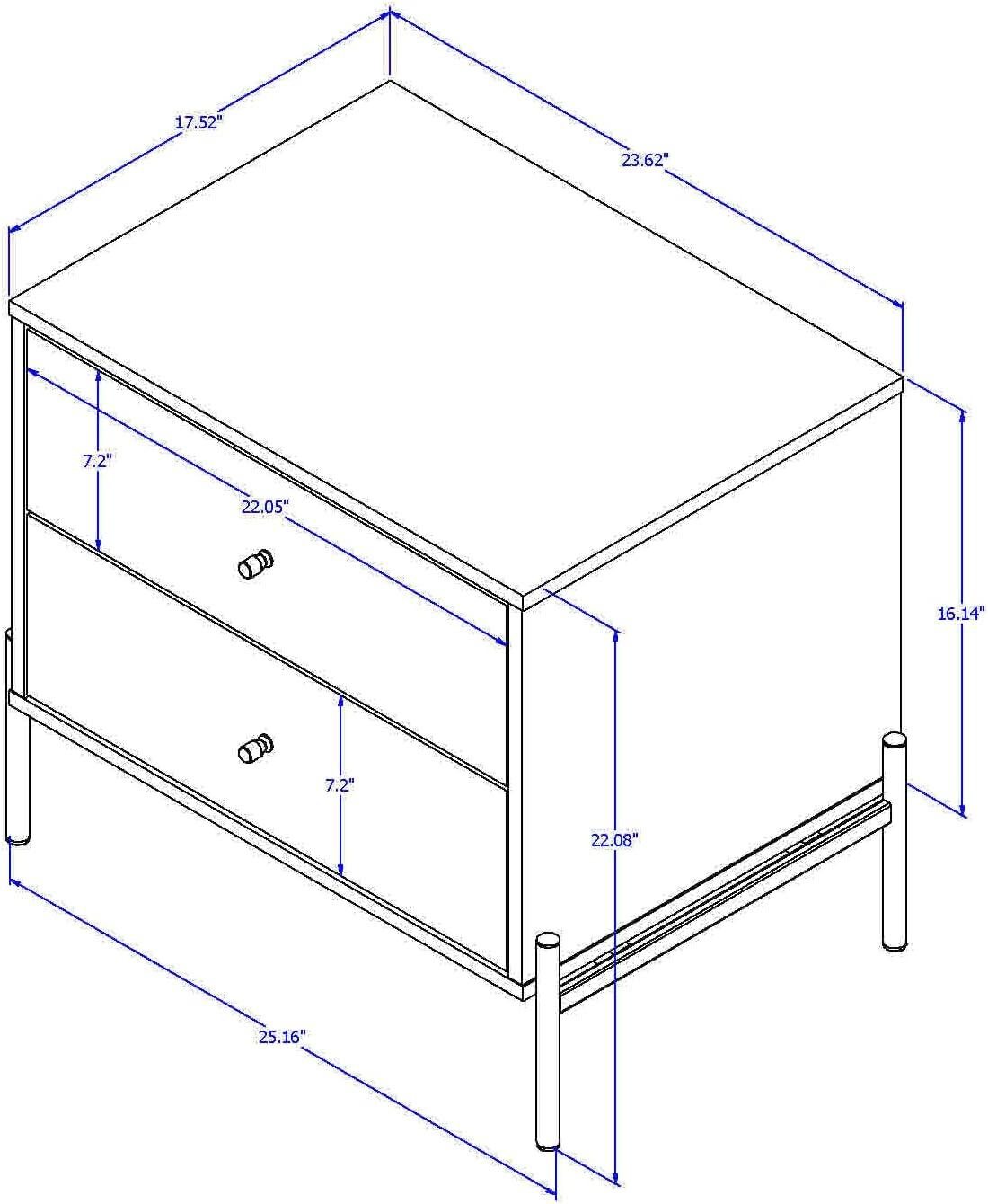 Set of 2 Jasper Drawer Nightstands - Manhattan Comfort