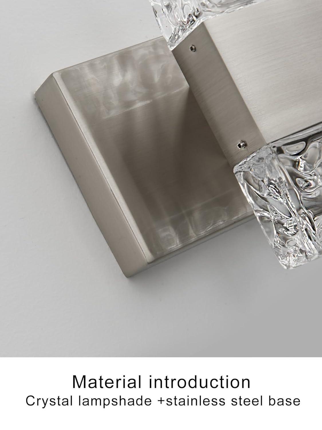 Modern Bathroom Vanity Light fixtures Over Mirror Brushed Nickel Crystal LED Bathroom Lighting fixtures 3 Lights 6000K