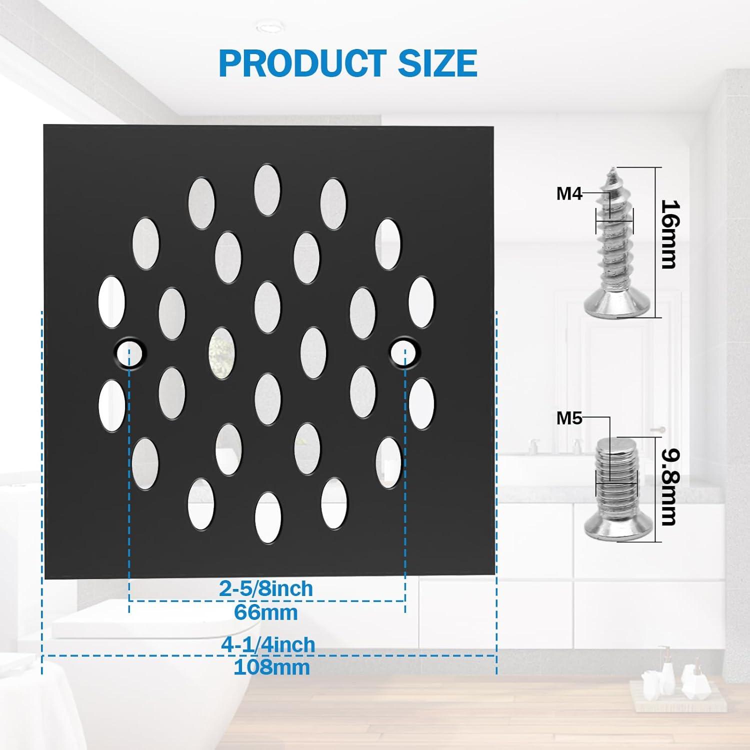 4010171 DRAIN COVER SQR SNP CHR Danco 4-1/4 in. Chrome Gray Square Drain Cover (Pack of 1)