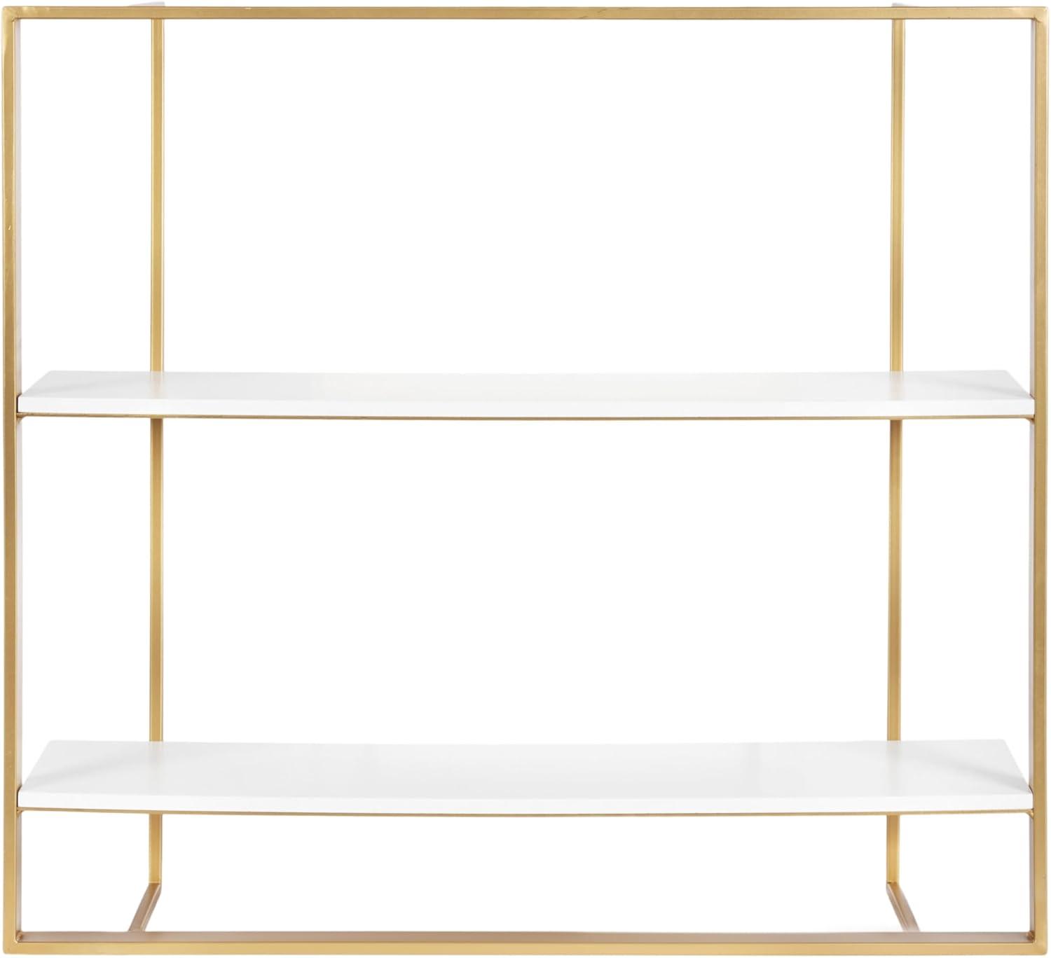 Kate & Laurel All Things Decor 24"x22" Kercheval Modern Wood Shelf Gold