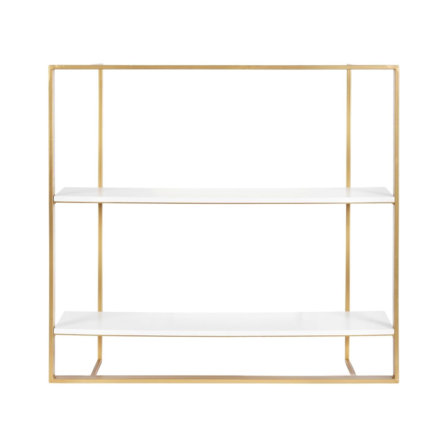 Kate & Laurel All Things Decor 24"x22" Kercheval Modern Wood Shelf Gold