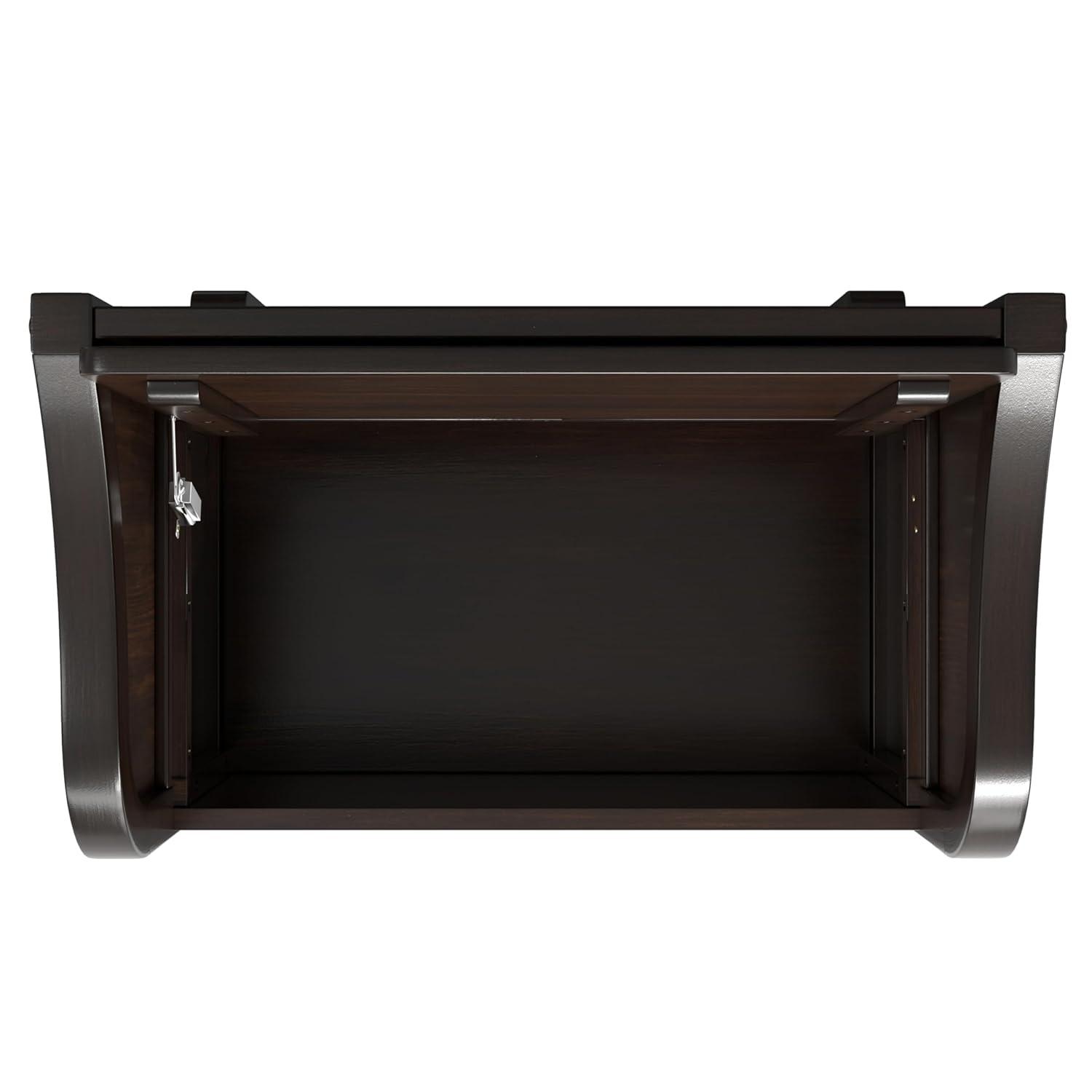 Simpli Home Connaught 30"W Solid Wood Small Entryway Storage Bench with Lift-Top Lid and Hidden Storage Compartment