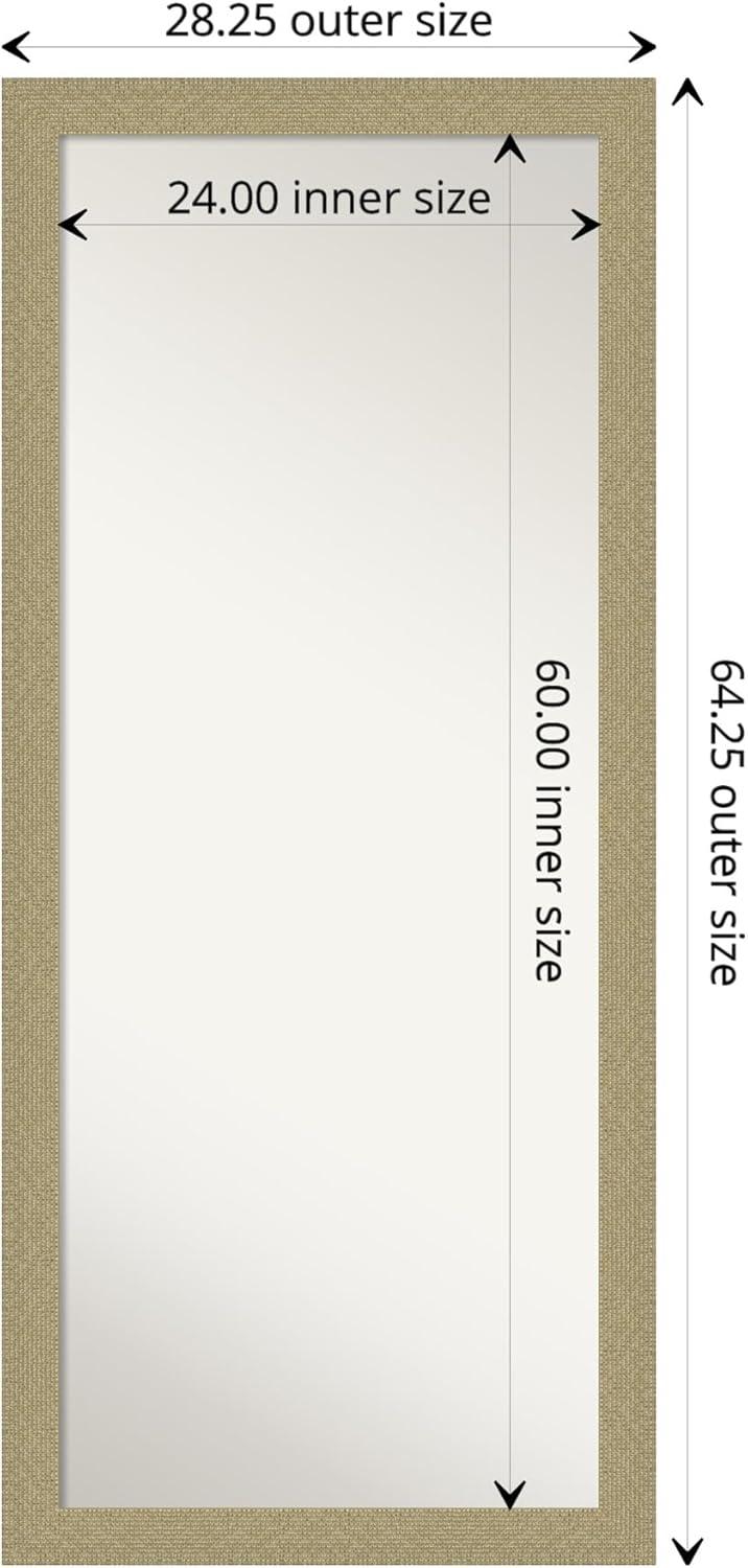 28" x 64" Non-Beveled Mosaic Gold Full Length Floor Leaner Mirror - Amanti Art: Large, Elegant Design, Easy to Mount