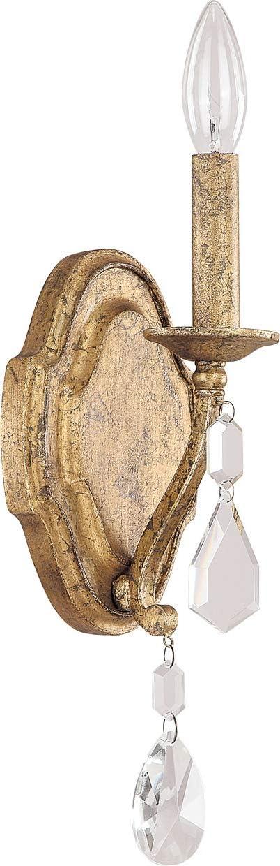 Antique Gold Crystal Dimmable Wall Sconce