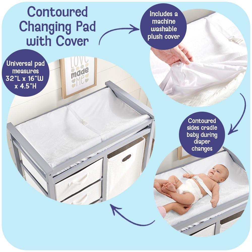 Contoured Changing Pad With Removable Cover  -  32" L x 16" W