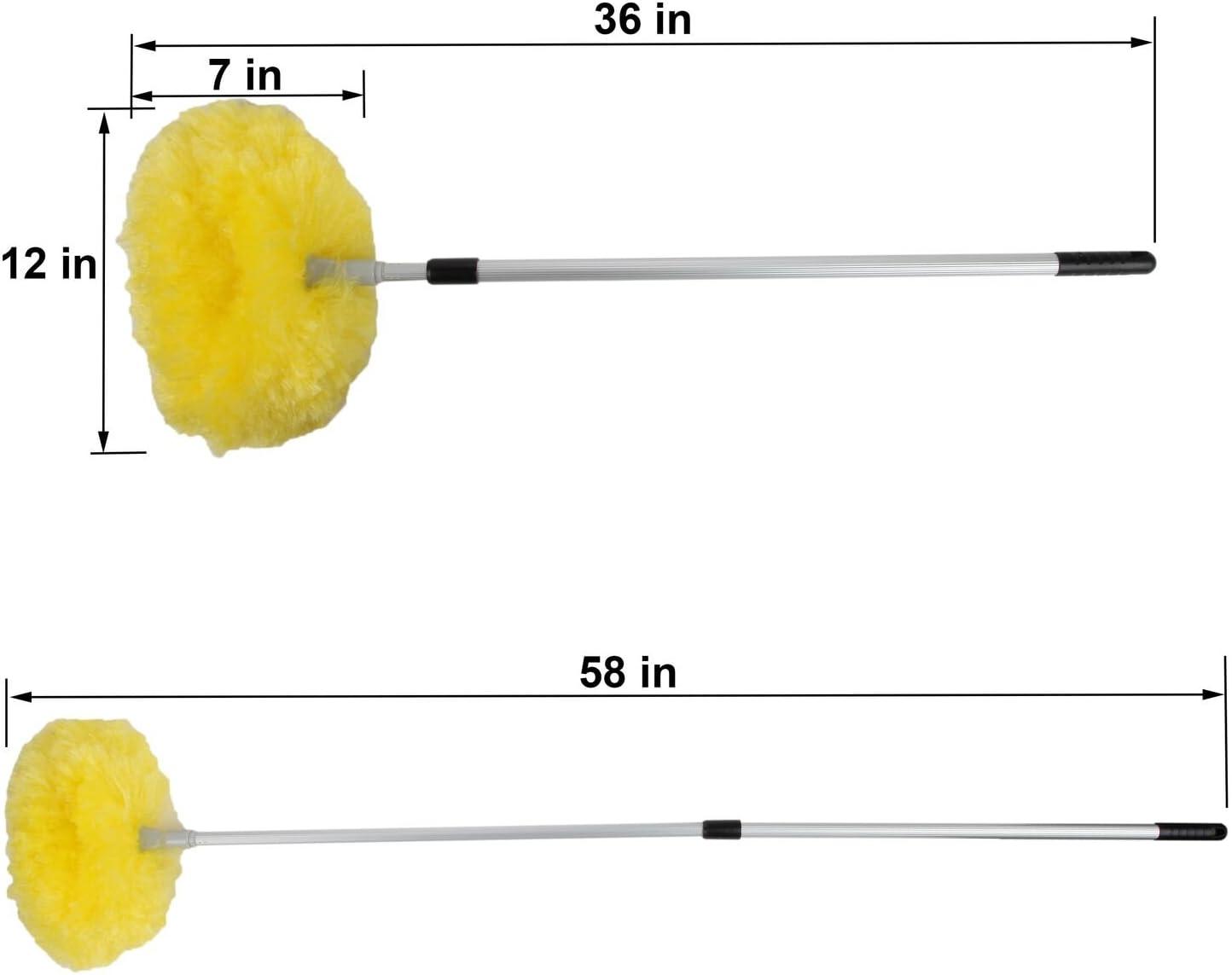 The Lakeside Collection Telescopic Duster with Yellow Brush Head for the Ceiling and High Fixtures
