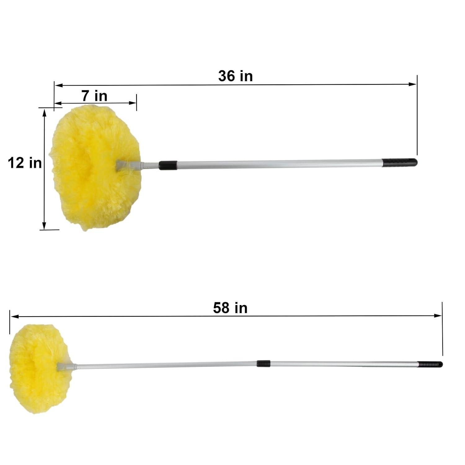 The Lakeside Collection Telescopic Duster with Yellow Brush Head for the Ceiling and High Fixtures