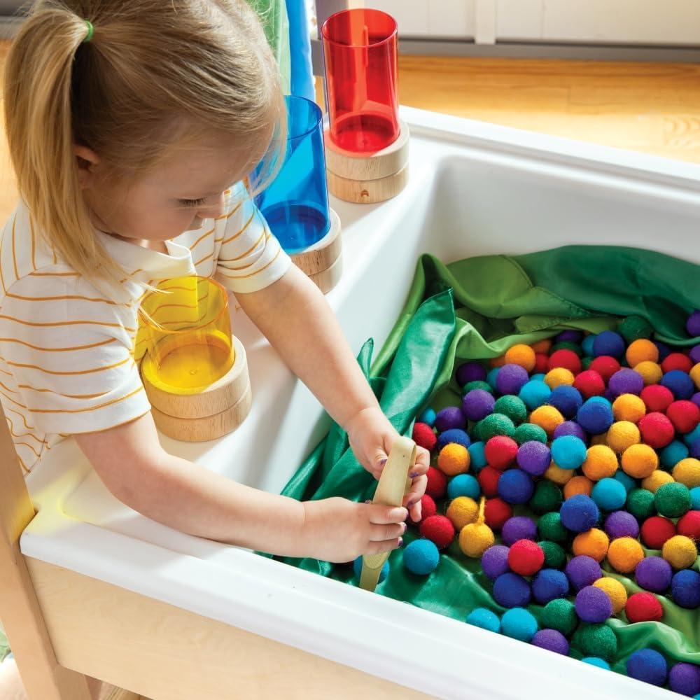 Guidecraft Kids' Sensory Table System and Canopy: Sand and Water Activity Table with Easy-to-Clean Bin, Arch and Chalkboard