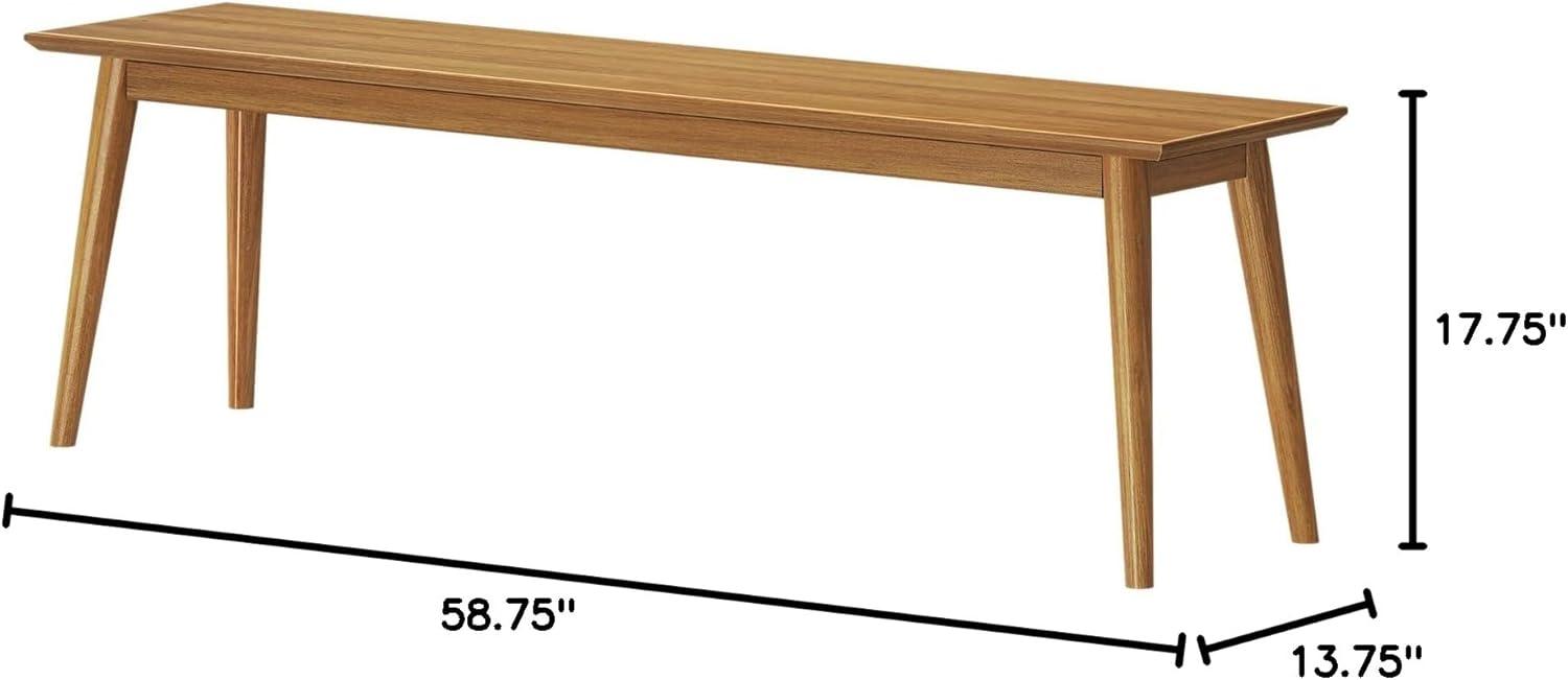Plank+Beam 72" Mid Century Modern Dining Table, Solid Wood Kitchen & Dining Room Table for 6, Pecan