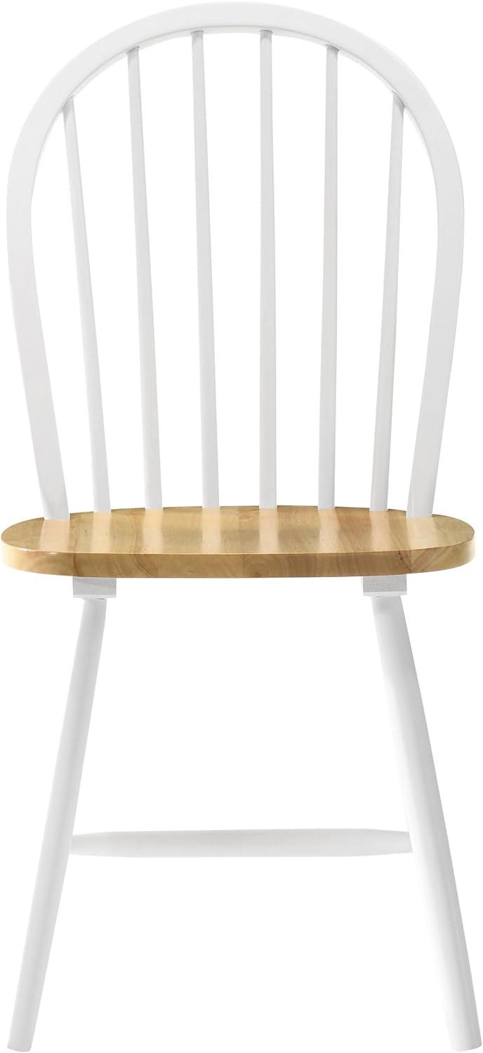 Coaster Farmhouse Windsor Wood Dining Chairs in White