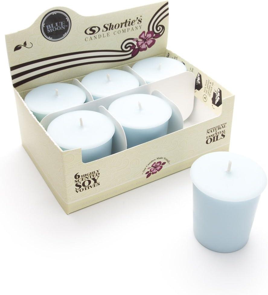 Blue Moon Floral Scented Soy Votive Candles with Dried Flowers - 6 Pack