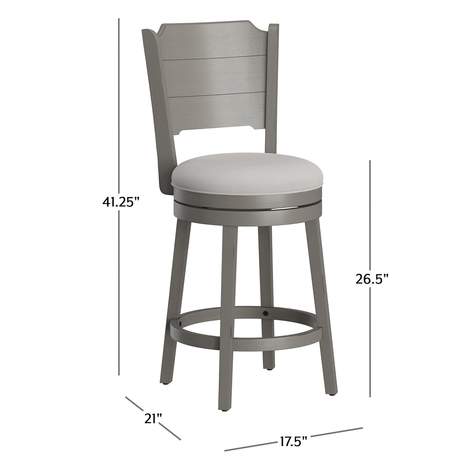 Hillsdale Furniture Clarion Wood Counter Height Swivel Stool, Distressed Gray