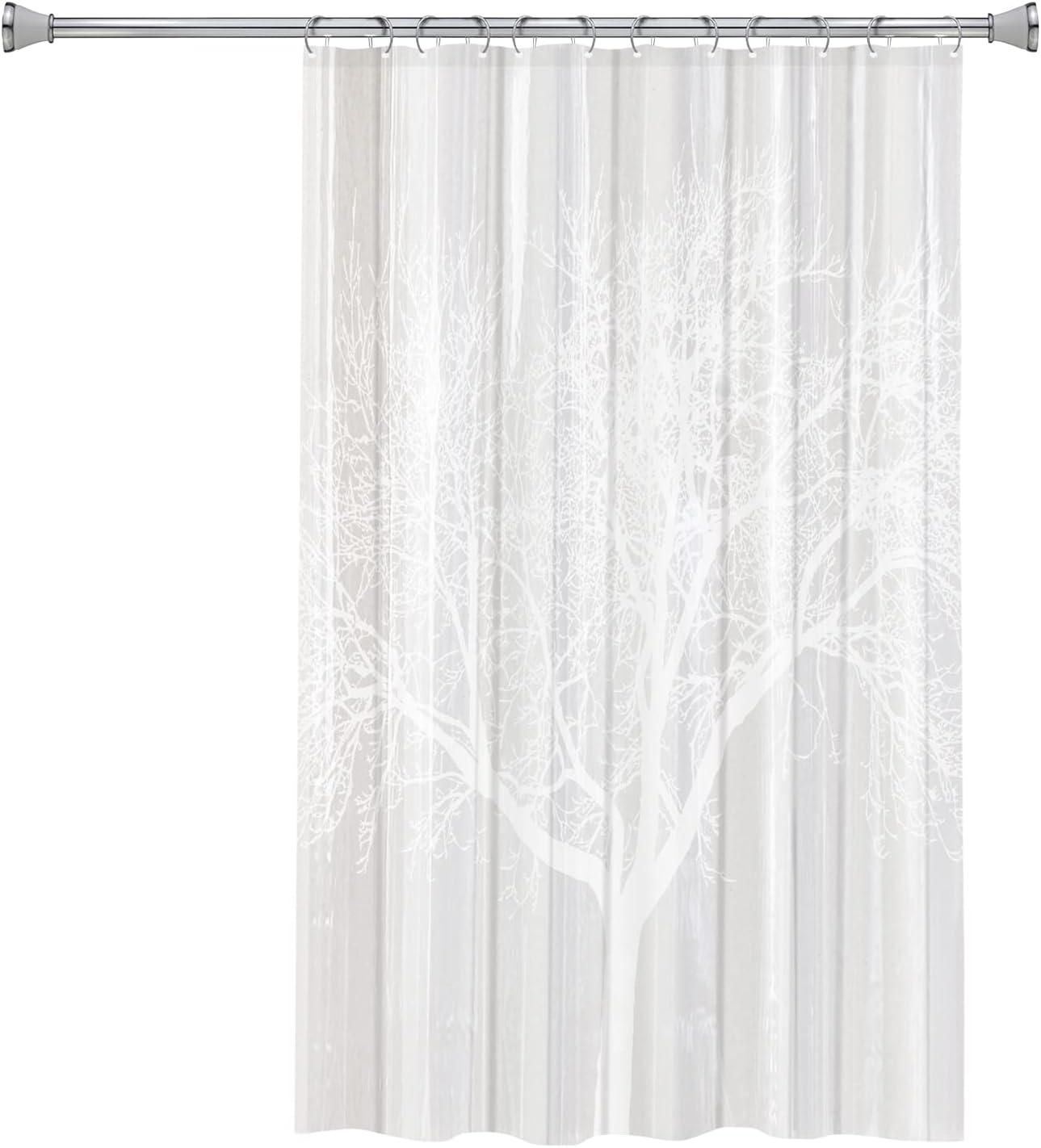 Tree EVA Shower Curtain - Pearl: Splash Home, Ethylene Vinyl Acetate, Machine Washable, Buttonhole Top