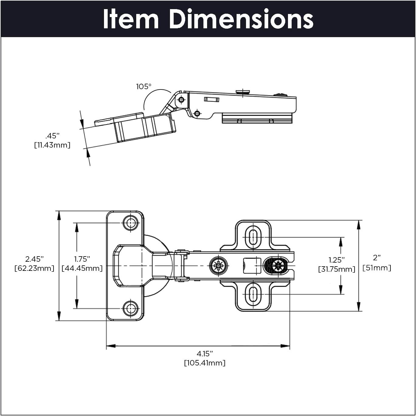 Invisible/Concealed Single Door Hinge
