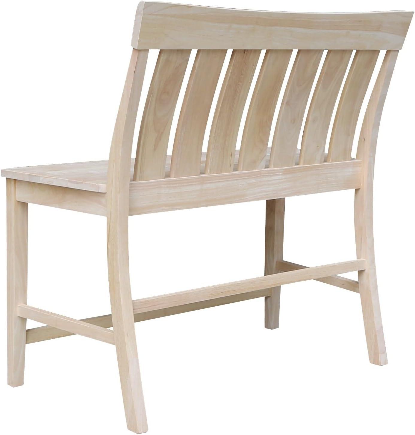 Armless Solid Wood Ava Tall Bench with a Seat Height of 24" in a Natural Color