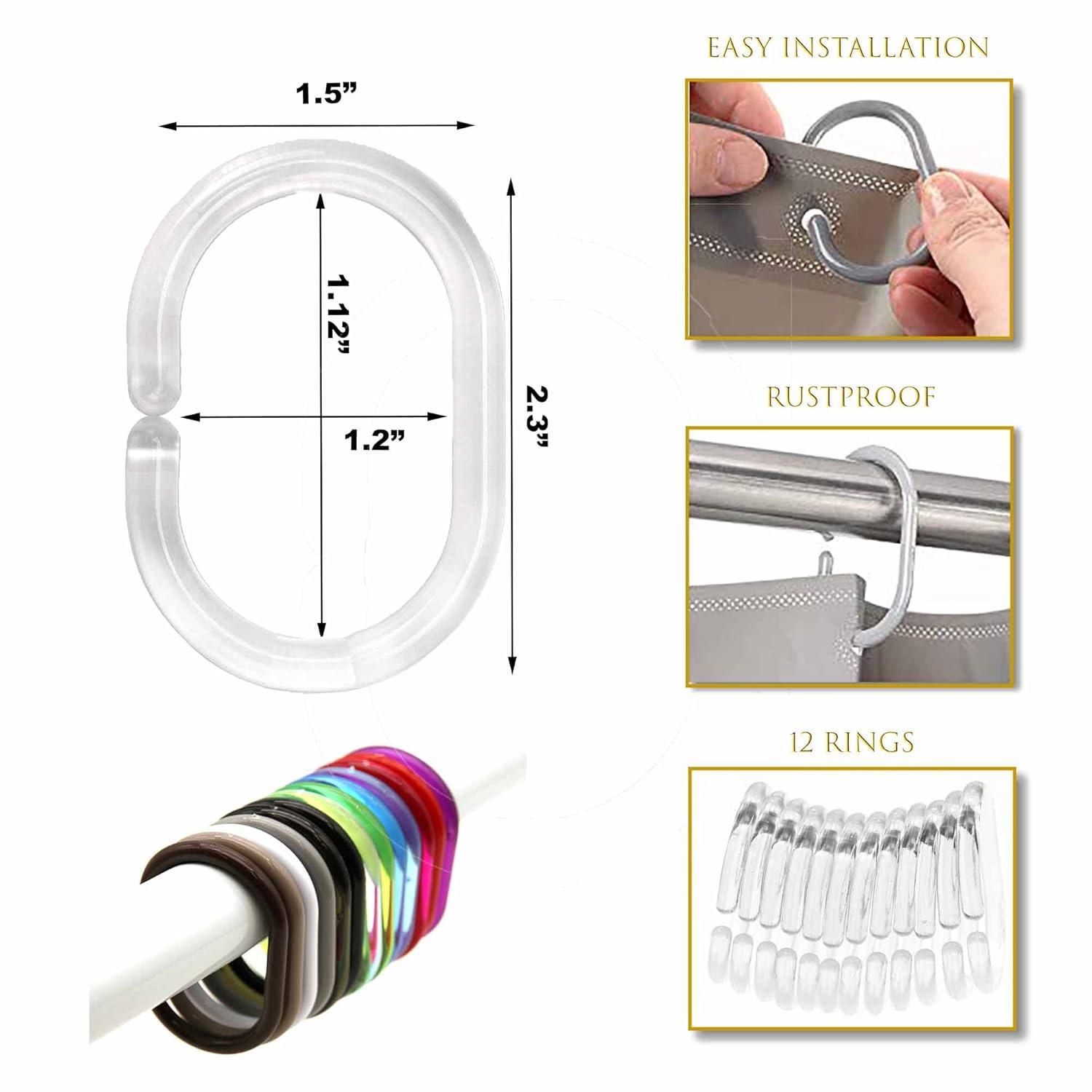 Evideco Solid Plastic Shower Curtain Hooks Rings & Reviews | Wayfair