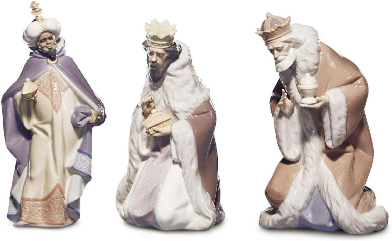 Elegant Porcelain Three Kings Nativity Scene Figurines, 1000ml