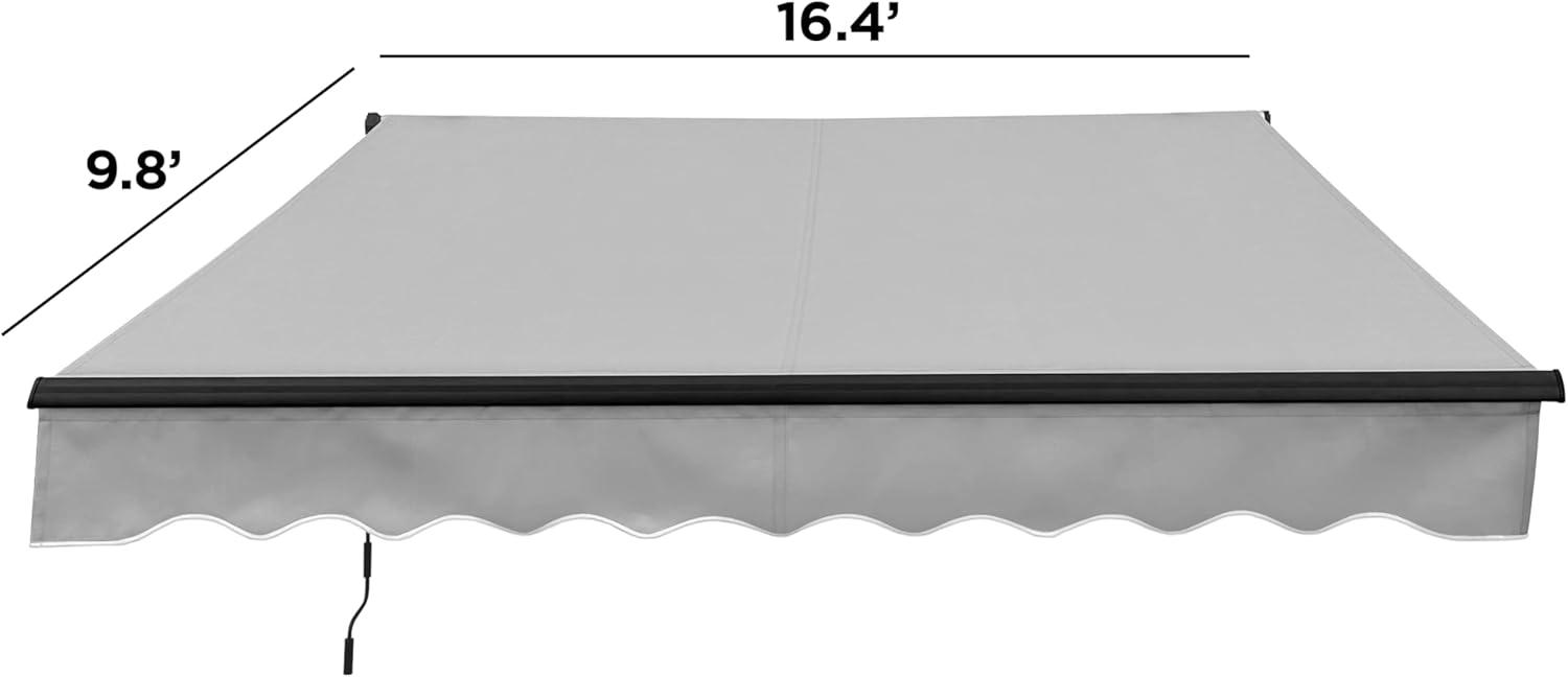 ALEKO Motorized Retractable Patio Awning- Black Frame