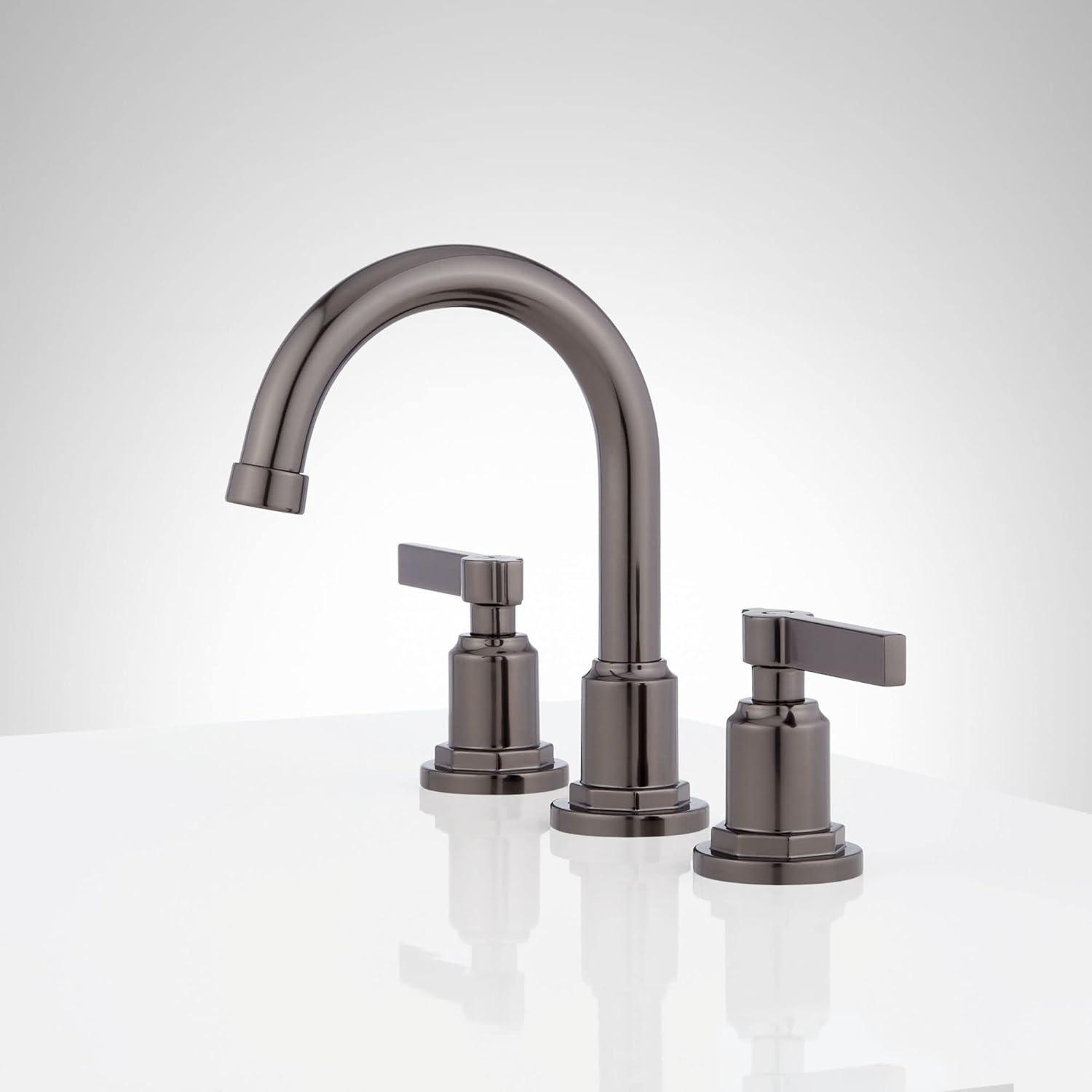 Greyfield 1.2 GPM Widespread Bathroom Faucet with Metal Lever Handles and Pop-Up Drain Assembly