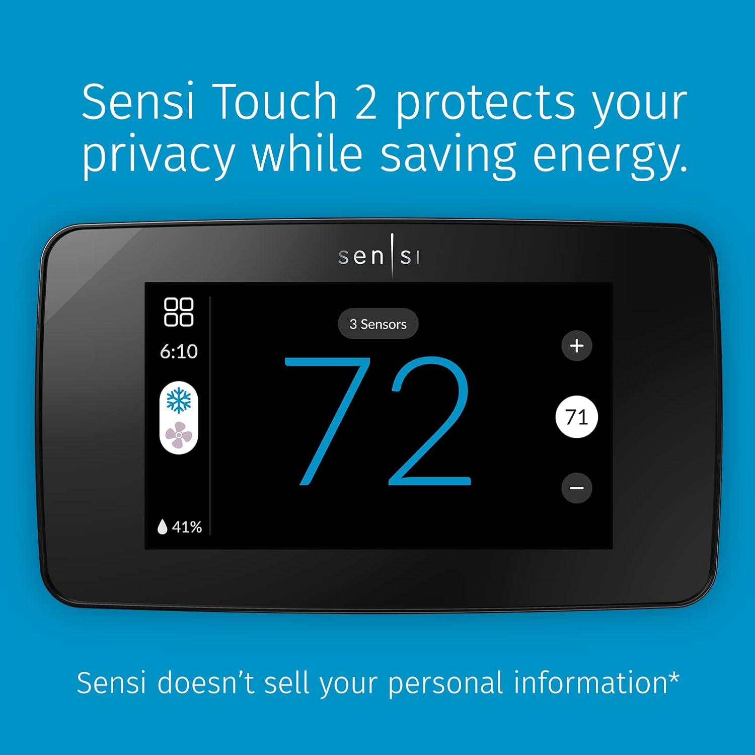 Sensi Touch Black Programmable Wi-Fi Smart Thermostat