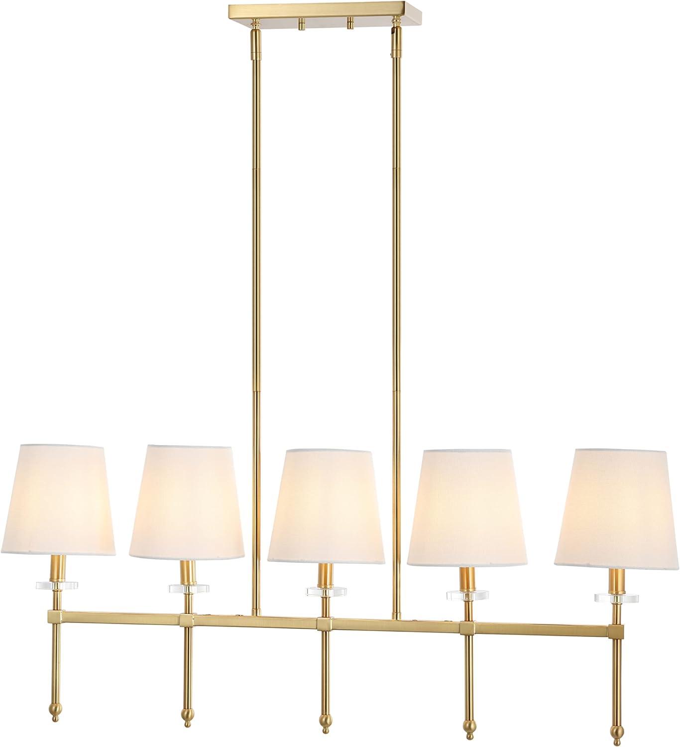 Sophie 38.5" 5-Light Modern Midcentury Iron Linear LED Pendant, Brass Gold