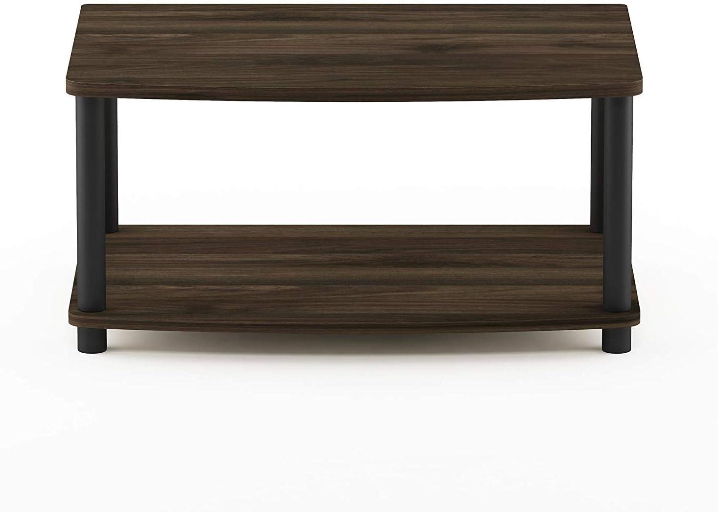 Furinno Turn-N-Tube No Tools 2-Tier Elevated TV Stand, Columbier Walnut/Black
